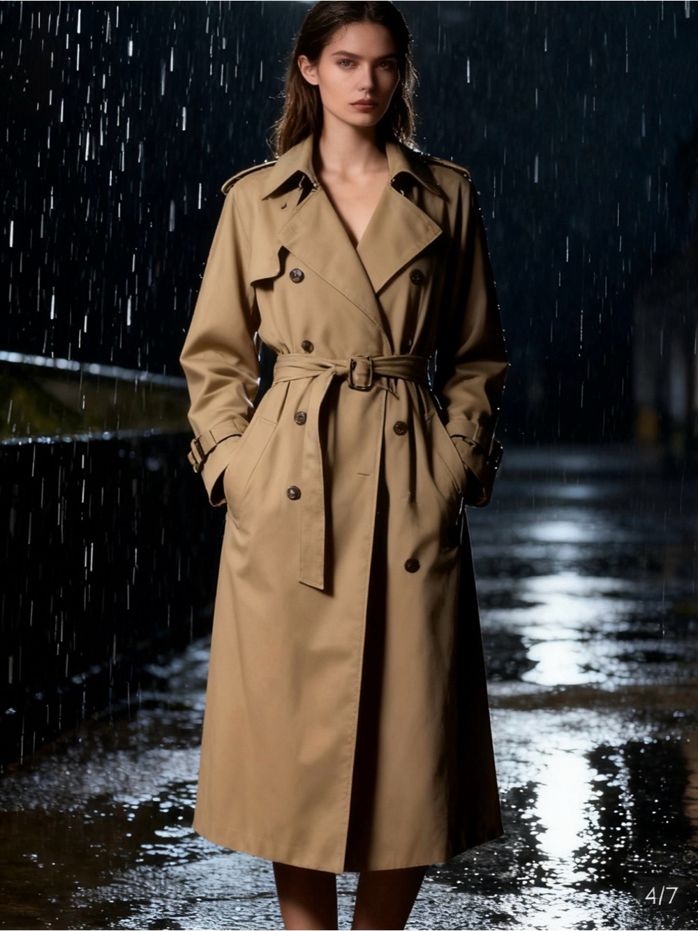 Say What? Women's Tan Trench Coat with Waist Tie